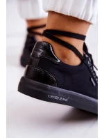 Damskie Tenisówki Wiązane Cross Jeans JJ2R4039C Czarne
