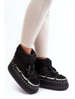 Damskie Ocieplane Śniegowce Czarne Rohes