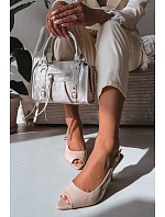 Dámske sandále na podpätku Beige Sevina Dámske sandále na podpätku Beige Sevina