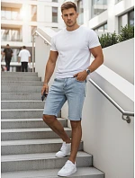 pánske džínsové šortky s lemom modré FashionStreet SX2615