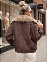 Dámska zimná bunda s kožušinovým golierom, hnedá, FashionStreet TY5701 Dámska zimná bunda s kožušinovým golierom, hnedá, FashionStreet TY5701