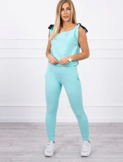 Nohavice/oblek s nápisom selfie mint