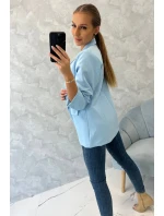 Bunda s klopami elegantná modrá Bunda s klopami elegantná modrá