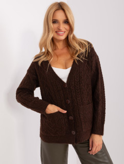 Tmavohnedý pletený sveter