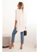 Blúzka s dlhšou zadnou časťou svetlo béžová