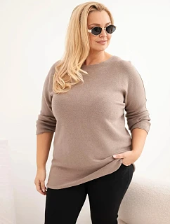 Dámsky sveter vo veľkosti plus size s výstrihom do V – Fango