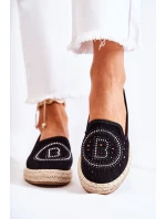 Ażurowe Wsuwane Damskie Espadryle Czarne Meredith