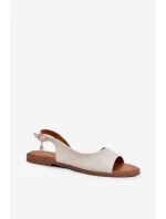 Dámske sandále na podpätku Beige Weanise