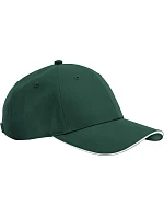 Beechfield B 195R 6-panelová čiapka s kšiltom „Team Sports-Tech“ 53.195R fľaškovozelená/biela