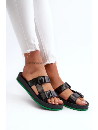 Klapki Damskie Na Płaskiej Podeszwie ZAXY LL285073 Czarne