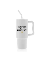 HEZKÝ DEN MILÁČKU - bílý cestovní termohrnek 900 ml