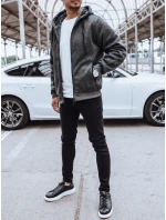 Pánska zateplená tmavosivá mikina FashionStreet BX5598 na zips Pánska zateplená tmavosivá mikina FashionStreet BX5598 na zips