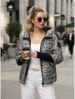 Dámska prechodná bunda s leopardím vzorom biela FashionStreet TY5548
