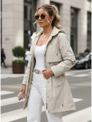 Dámska prechodná béžová bunda FashionStreet TY5553 Dámska prechodná béžová bunda FashionStreet TY5553