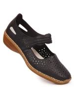 Rieker W RKR139 tmavomodré kožené čižmy