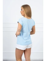 Blúzka s potlačou pier modrá