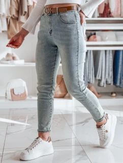 Dámske džínsové nohavice slim fit s opaskom SLIMVISA modré FashionStreet UY2460