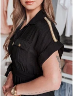 SUNNI LOVE ľanové maxi šaty čierne FashionStreet EY2606