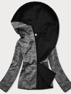 Sivá melanžová dámska mikina s polarom (HD111-3)