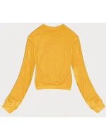 Tenká krátka žltá dámska mikina (8B938-117)
