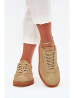 Zamszowe Sneakersy Damskie Big Star RR274849 HI-POLY SYSTEM Beżowe