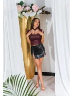 Sexi tričko Wet look 94901 fialové - KouCla Sexi tričko Wet look 94901 fialové - KouCla