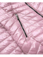 Dámska prešívaná bunda vo špinavo ružovej farbe (6384)