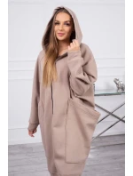 Zateplená oversize mikina tmavo béžová
