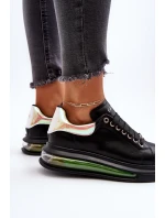 Sneakersy Damskie Skórzane GOE NN2N4030 Czarne