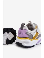 Dziecięce Sportowe Buty Na Rzep Big Star JJ374257 Biało-Żółte