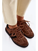 Kožené semišové dámské tenisky hnědé Ismina