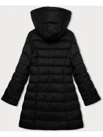 Čierna prešívaná dámska bunda s kapucňou J Style (11Z8083)