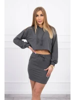 Súprava blúzky a sukne v grafitovej farbe Súprava blúzky a sukne v grafitovej farbe