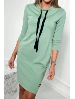 Šaty viazané pri krku tmavo mätové