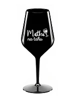 MATKA NA TAHU - černá nerozbitná sklenice na víno 470 ml