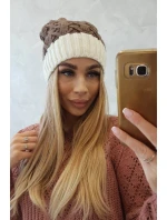 Fleecová čiapka Bibiana K264 ecru+mocca Fleecová čiapka Bibiana K264 ecru+mocca