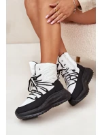 Dámske snežnice Big Star so zipsom - White/Black