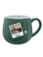 Personalizovaný keramický bacuľatý hrnček s fotografiou a cestovateľským motívom Personalizovaný keramický bacuľatý hrnček s fotografiou a cestovateľským motívom