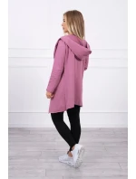 Voľná bunda s kapucňou 8928 tmavoružová - Kesi Voľná bunda s kapucňou 8928 tmavoružová - Kesi