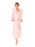 Dámsky župan Flora s kapucňou 3956 3053 Patterned Pink Pearl - Vestis