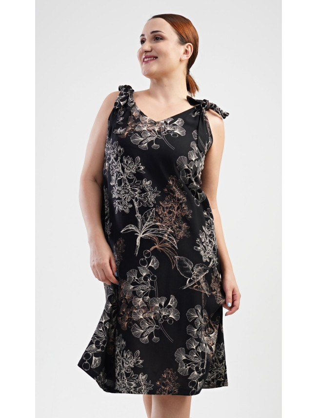 Dámske šaty Kate Black s hnedým vzorom - Vienetta
