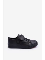 Detské kožené tenisky na zips Delmara Black Detské kožené tenisky na zips Delmara Black