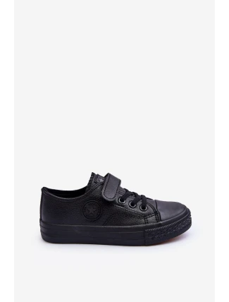 Detské kožené tenisky na zips Delmara Black Detské kožené tenisky na zips Delmara Black