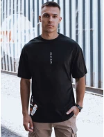 Pánske bavlnené tričko s potlačou čierne FashionStreet RX5531 Pánske bavlnené tričko s potlačou čierne FashionStreet RX5531