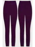 Dámske legíny s ozdobnými švami tmavo fialové (54460) Dámske legíny s ozdobnými švami tmavo fialové (54460)