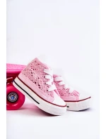 Dziecięce Wysokie Trampki Różowe Mona