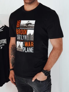 Pánske tričko s potlačou čierne FashionStreet RX5453