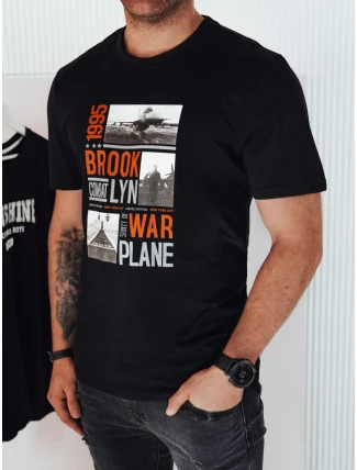 Pánske tričko s potlačou čierne FashionStreet RX5453 Pánske tričko s potlačou čierne FashionStreet RX5453