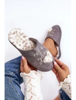 Błyszczące Kapcie Damskie Szare Geraja