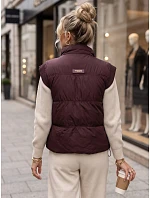 Dámska prešívaná vesta so stojáčikom, vínová, FashionStreet TY5968 Dámska prešívaná vesta so stojáčikom, vínová, FashionStreet TY5968